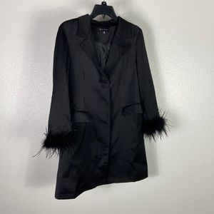 Black Button up Blazer Mini Dress, Size Medium